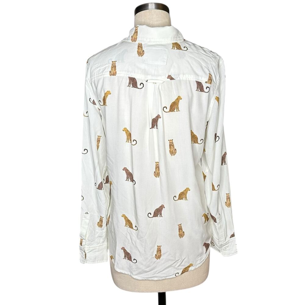RAILS White Jaguar Print Long Sleeve Button Down … - image 3